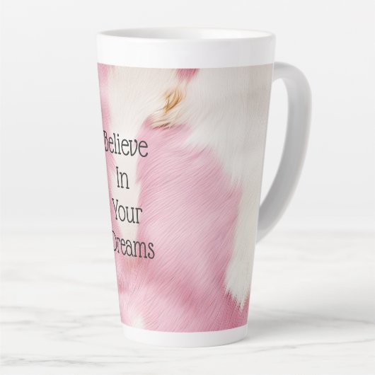 赤面ピンク白金ゴールド牛皮動物 カフェラテマグ (右アングル)