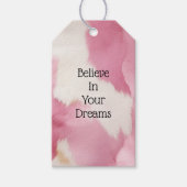 赤面ピンク白金ゴールド牛皮動物 ギフトタグ (正面)