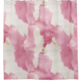 赤面ピンク白金ゴールド牛皮動物 シャワーカーテン