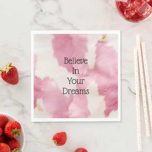 赤面ピンク白金ゴールド牛皮動物 スタンダードランチョンナプキン (インサイチュ)