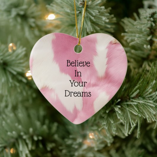 赤面ピンク白金ゴールド牛皮動物 セラミックオーナメント (ツリー)