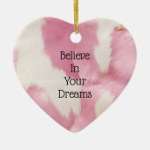 赤面ピンク白金ゴールド牛皮動物 セラミックオーナメント (正面)