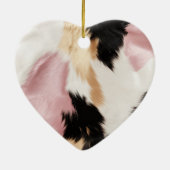 赤面ピンク白金ゴールド牛皮動物 セラミックオーナメント (裏面)