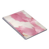 赤面ピンク白金ゴールド牛皮動物 ノートブック (右側)