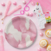 赤面ピンク白金ゴールド牛皮動物 ペーパープレート (パーティー)