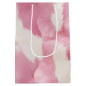 赤面ピンク白金ゴールド牛皮動物 ミディアムペーパーバッグ (裏面)