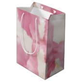 赤面ピンク白金ゴールド牛皮動物 ミディアムペーパーバッグ (裏面アングル)