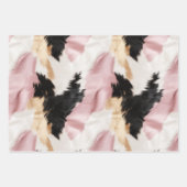 赤面ピンク白金ゴールド牛皮動物 ラッピングペーパーシート (正面2)