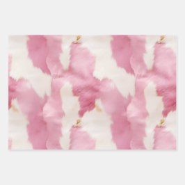 赤面ピンク白金ゴールド牛皮動物 ラッピングペーパーシート