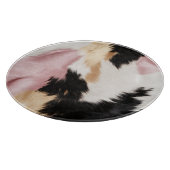 赤面ピンク白金ゴールド黒牛皮動物 カッティングボード (角)