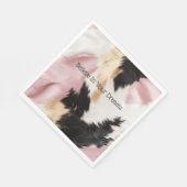 赤面ピンク白金ゴールド黒牛皮動物 スタンダードランチョンナプキン (角)