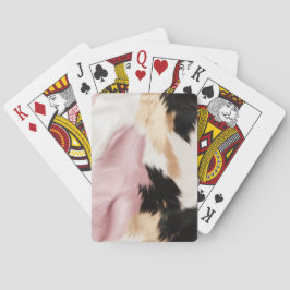 赤面ピンク白金ゴールド黒牛皮動物 トランプ