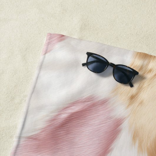 赤面ピンク白金ゴールド黒牛皮動物 ビーチタオル (インサイチュ)