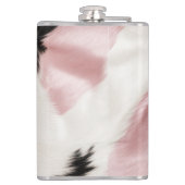 赤面ピンク白金ゴールド黒牛皮動物 フラスク (裏面)