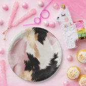 赤面ピンク白金ゴールド黒牛皮動物 ペーパープレート (パーティー)