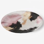 赤面ピンク白金ゴールド黒牛皮動物 ペーパープレート (アングル)