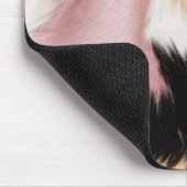 赤面ピンク白金ゴールド黒牛皮動物 マウスパッド (コーナー)