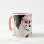 赤面ピンク白金ゴールド黒牛皮動物 マグカップ (正面左)