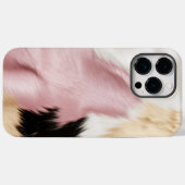 赤面ピンク白金ゴールド黒牛皮動物 Case-Mate iPhoneケース (裏面 (横))