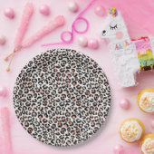 赤面ピンク白黒ヒョウ印刷ナプキンス ペーパープレート (パーティー)