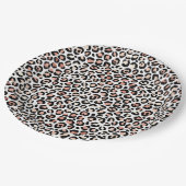 赤面ピンク白黒ヒョウ印刷ナプキンス ペーパープレート (アングル)