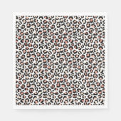 赤面ピンク白黒ヒョウ柄 スタンダードランチョンナプキン (正面)