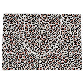 赤面ピンク白黒レオパードプリント               ラージペーパーバッグ (正面)