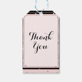 赤面ピンク白黒&バラ金ゴールドブライダルシャワー ギフトタグ