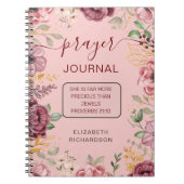 赤面ピンク祈りの言葉ジャーナル聖なる書物、 経典ノート ノートブック (正面)