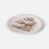 赤面ピンク秋カボチャ赤ちゃんシャワープレート ペーパープレート (アングル)