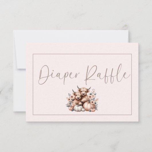 赤面ピンク秋パンプキンおむつラッフル サンキューカード (正面)