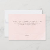 赤面ピンク秋パンプキンおむつラッフル サンキューカード (裏面)