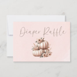 赤面ピンク秋パンプキンおむつラッフル サンキューカード
