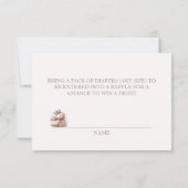 赤面ピンク秋パンプキンおむつラッフル サンキューカード (裏面)