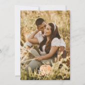 赤面ピンク秋小さなかぼちゃの赤ちゃんシャワー 招待状 (裏面)