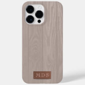 赤面ピンク素朴ウォッシュ木目モノグラム Case-Mate iPhoneケース (裏面)