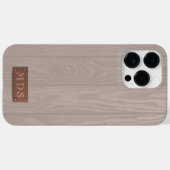 赤面ピンク素朴ウォッシュ木目モノグラム Case-Mate iPhoneケース (裏面 (横))