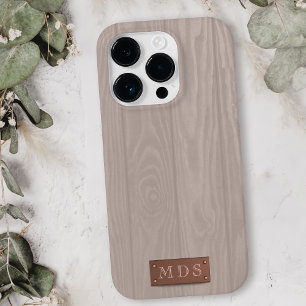 赤面ピンク素朴ウォッシュ木目モノグラム Case-Mate iPhone 14 PRO MAXケース