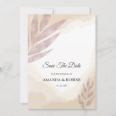 赤面ピンク素朴結婚式招待状 招待状 (正面)