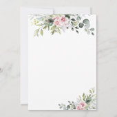 赤面ピンク結婚のテーブル座席表カード (裏面)