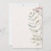 赤面ピンク結婚の花 招待状 (裏面)