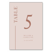 赤面ピンク結婚クリーン行番号 テーブルナンバー (裏面)