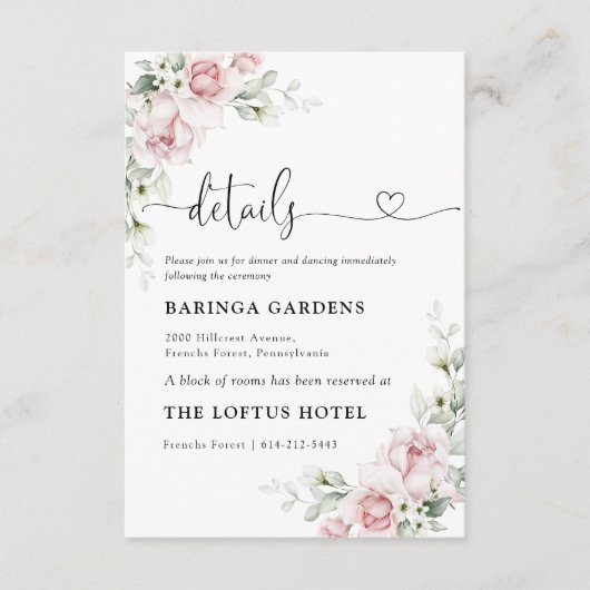 赤面ピンク結婚バラの式エンクロージャカード エンクロージャーカード (正面)