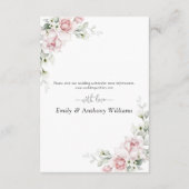 赤面ピンク結婚バラの式エンクロージャカード エンクロージャーカード (裏面)