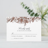 赤面ピンク結婚フローラの応答カード 出欠カード (スタンド正面)