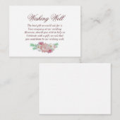 赤面ピンク結婚フローラの願い井戸 エンクロージャーカード (正面/裏面)