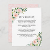 赤面ピンク結婚フローラ詳細 招待状 (正面/裏面)