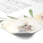 赤面ピンク結婚フローラ16テーブル座席表 ポスター (角)