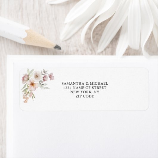 赤面ピンク結婚フローラ ラベル (インサイチュ)