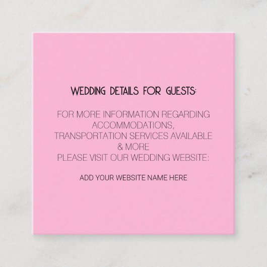 赤面ピンク結婚ブラックの詳細 エンクロージャーカード (正面)